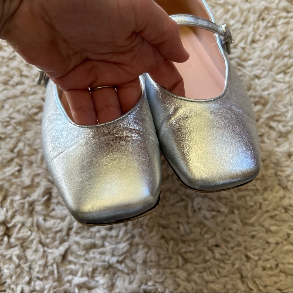 J. Crew Silver Leather Mary Janes - Picture 11 of 14